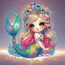 1pc 11.8" X 11.8" (30cm X 30cm) Asymmetrical Shaped 5D Diamond Painting Kit DIY Set, Woman Portrait Design For Wall Decor, Ornament, Suitable For Beginner, Adult Gift, Thanksgiving Gift