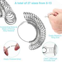 1-5 teiliges Ringgrößen-Messkit, inklusive Ringgröße-Lehre, Fingerringgrößen-Messer, Ringgrößen 1-17, Schmiedhammer, Ringklemme, Ringadapter und Poliertuch, Drahtklammer, Rundkappenzange