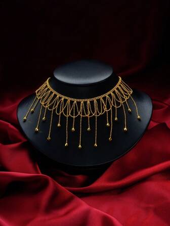 1pc Elegant Tassel Necklace, Unique Design Choker, High-End For Wedding, Engagement, Party, Gift For Girlfriend