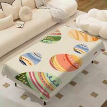 1pc Easter Tablecloth With Rabbit & Egg Design, Suitable For Spring/Summer Decoration, Easter Gift, Indoor/Outdoor, Easter Party & Home Decor, Easter Decorations, Farmhouse Decor - Multicolor - View 5