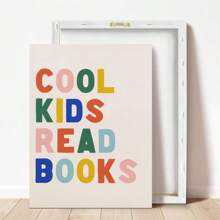 1pc, Canvas Hanging Picture, Framed Decorative Painting, Poster, Wall Art, Chic And Cool Young People Love Reading Canvas Wall Art - Bright Colors, Simple Design, Suitable For Game Rooms, Classrooms And Home Decor - Perfect For Young People's Rooms And Living Spaces Gifts Birthday Graduation