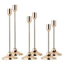 (3 stuks) Metalen kaarsenhouders, bureaudecoraties, rekwisieten voor diners bij kaarslicht, huwelijksjubileum, decoratie voor thuis en hotel, verjaardagscadeau, geschikt voor eettafel, bruiloft, restaurant, feest (kaarsen niet inbegrepen)