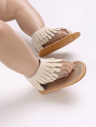 Infant Boys Girls Summer Tassel Simple Breathable Anti-Slip Sandals Newborn Infant Shoes