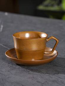 1pc Retro Coffee Cup, Ceramic Kiln Color Changing Mug, Personalized Cup, Latte Mug, Office Water Cup, Couples Cup, Afternoon Tea Cup, Herbal Tea Cup