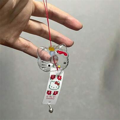 Sanrio Hello Kitty Wind Chimes Niche Cute Wind Light Luxury Mini Car Pendant Wind Chimes 100 With Decoration 1PC Gifts Birthday Graduation