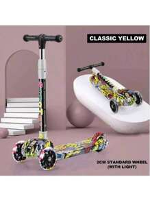 DOMEX Patin de niño tipo graffiti ajustable de luz 3D - Multicolor - Ver 2