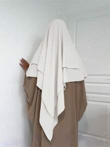 1 件时尚经典双层围巾头巾，适合女性日常穿着 Abaya - 彩色 - 查看 13