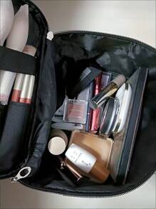 Organizador de bolsa de maquiagem portátil chique com grande capacidade, bolsa de cosméticos à prova d'água, bolsa de viagem para artigos de higiene pessoal, para férias na praia, coleção de banheiro, coleção de quarto, grande capacidade - Multicolorido - Ver 4