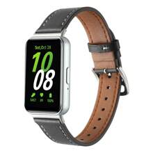 1pc Universal Unisex Fashion PU Leather Loop Strap With Metal Buckle Connector, Compatible With Samsung Galaxy Fit 3 R390