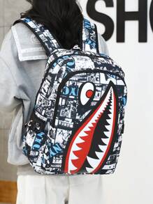 New Fashion Simple & Spacious Backpack, Casual College Style Student Backpack, Versatile Travel Daypack - Black - View 2