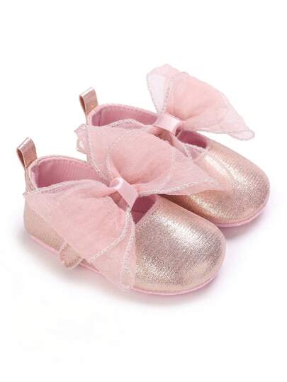 0-1 Jahr alte Baby Mädchen Schuhe, Herbst/Frühling süße Spitze Schleife Dekoration Prinzessin Weichsohle Kleinkind Schuhe