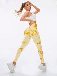 女士高腰无缝瑜伽紧身裤，紧身收腹