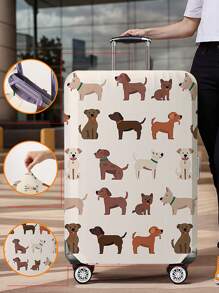 狗图案行李隔层盖 18-32 英寸灵活行李隔层盖，适用于 18-32 英寸行李隔层盖防刮保护器行李隔层保护器行李隔层盖保护罩防尘罩行李箱防尘罩旅行配件行李箱罩行李箱罩旅行箱罩行李保护器适用于返校旅行适用于学校适用于商务适用于户外防水 - 彩色 - 查看 17