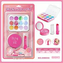 1 pezzo Set di giocattoli cosmetici da gioco per bambine, giocattoli di trucco per il ruolo di principessa, set di trucco portatile per principessa, adatto per bambine di 3-8 anni, ottimo regalo per compleanni (non cosmetici veri)