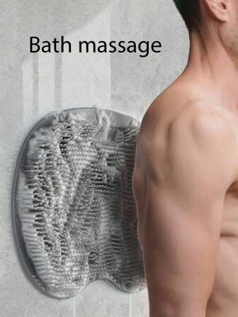 Silicone Exfoliating Body Scrubber With Suction Cups - Wall Mounted Shower Back Massager & Foot Scrubber For Bathroom, Spa, Gym Recovery - Waterproof Dead Skin Remover Brush For Callus, Back Acne And Muscle Relief(Random Color)