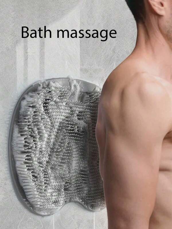 Cepillo exfoliante corporal de silicona con ventosas - Masajeador de espalda montado en la pared y exfoliante de pies para baño, spa, recuperación en el gimnasio - Cepillo impermeable para eliminar la piel muerta, acné de espalda y alivio muscular (color aleatorio)