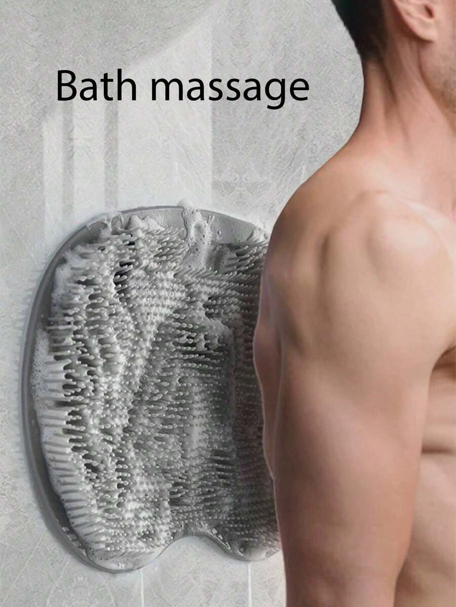OBOVAY 硅胶身体去角质刷，带吸盘 - 壁挂式淋浴背部按摩器和足部磨砂器，适用于浴室、水疗中心、健身房恢复 - 防水死皮去除刷，去除老茧、背部痤疮并缓解肌肉酸痛（颜色随机）