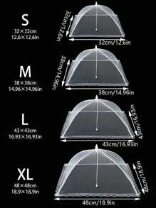 1 件大型可折叠食物罩，食物帐篷，防蝇厨房和户外露营网状帐篷，弹出式食物网，户外网状食物罩，野餐配件，户外食物罩，可重复使用和可折叠圣诞节节日礼物 - 白色 - 查看 6