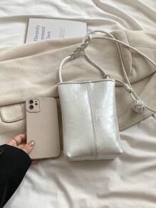 Mini Fashionable Versatile Bucket Shoulder Bag Wallet Purse Wallet Phone Bag - Beige - View 7