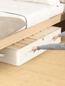 1 件米色床底收纳袋，衣物收纳袋，季节性床上用品收纳袋，卧室床底玩具收纳袋