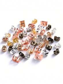200pcs Alloy Butterfly Scroll Earring Backs - Secure Stopper Caps For DIY Jewelry Making - Studs & Posts
