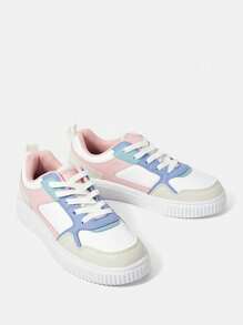 Sapatos esportivos clássicos da moda multicoloridos, tênis de skate universitário estilosos e casuais, unissex para crianças