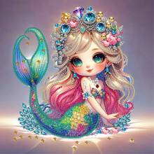1pc 11.8" X 11.8" (30cm X 30cm) Asymmetrical Shaped 5D Diamond Painting Kit DIY Set, Woman Portrait Design For Wall Decor, Ornament, Suitable For Beginner, Adult Gift, Thanksgiving Gift