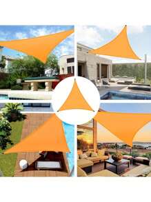 Tenda triangolare da esterno, telo parasole per patio/balcone, gazebo pieghevole rivestito in argento, adatto per terrazzo/cortile/ponte/giardino/eventi all''aperto