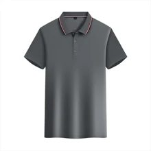 1 bucată tricou polo de vară pentru bărbați, top casual cu mânecă scurtă, respirabil, sport în aer liber, tricou care elimină umezeala - Gri - Vizualizare 3