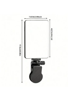 Luce per selfie ricaricabile, Luce di riempimento per telefono con molletta, Luce video portatile e rimovibile con molletta per selfie, trucco, live streaming, compatibile con iPhone, Android, iPad, smartphone, Luce LED portatile dimmerabile, per fotografia, selfie, registrazione video, videoconferenze