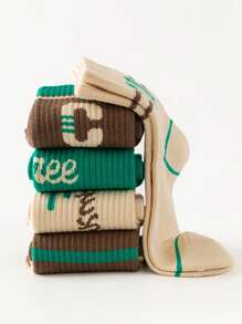 5 Pairs Children Socks, New Versatile Fashion Minimalist Design, Suitable For Kids Boys, Students, Sports, All Season