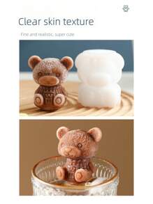 A Cute Bear Ice Cube Mold Silicone Ice Cube+Three-Dimensional Bear Shape Can Also Be Used For Beauty And Skin Care. Silicone Ice Roller Face And Eye Ice Roller, Silicone Beauty Ice Roller Skin Care Tool, Facial Massage Ice Mold Skin Care, Reusable Ice Roller To Reduce Swelling.
