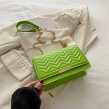 Fashion Striped Women's Shoulder Bag, Chain Strap Crossbody Bags For Daily Used, Ladies Handbags And Purses