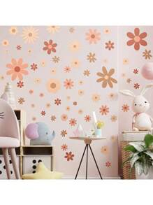 1 Set de decoraciones para el hogar, pegatinas de pared creativas de estilo bohemio con patrón de flores, margaritas autoadhesivas para decorar dormitorios, entradas, salas de estar y porches