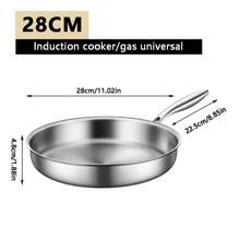 3-Ply Stainless Steel Frying Pan With Lid, Suitable For All Stovetops Up To 600°F, Fast And Even Heating, Compatible With Induction Cooktop, Oven , Dishwasher