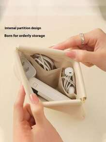 Sac de rangement portable à fermeture automatique personnalisé, peut contenir un câble de données, des écouteurs, un rouge à lèvres, de la monnaie et d'autres petits articles