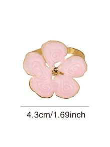 Juego de 4/6 Anillos para servilletas con flores, Portaservilletas para eventos de boda, Anillos para servilletas con flores de 5 pétalos frescos para decoración de mesa