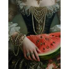 1 件维多利亚风格迪斯科镜子奢华配饰优雅女性复古海报帆布画墙艺术家居装饰无框架 - 彩色 - 查看 16