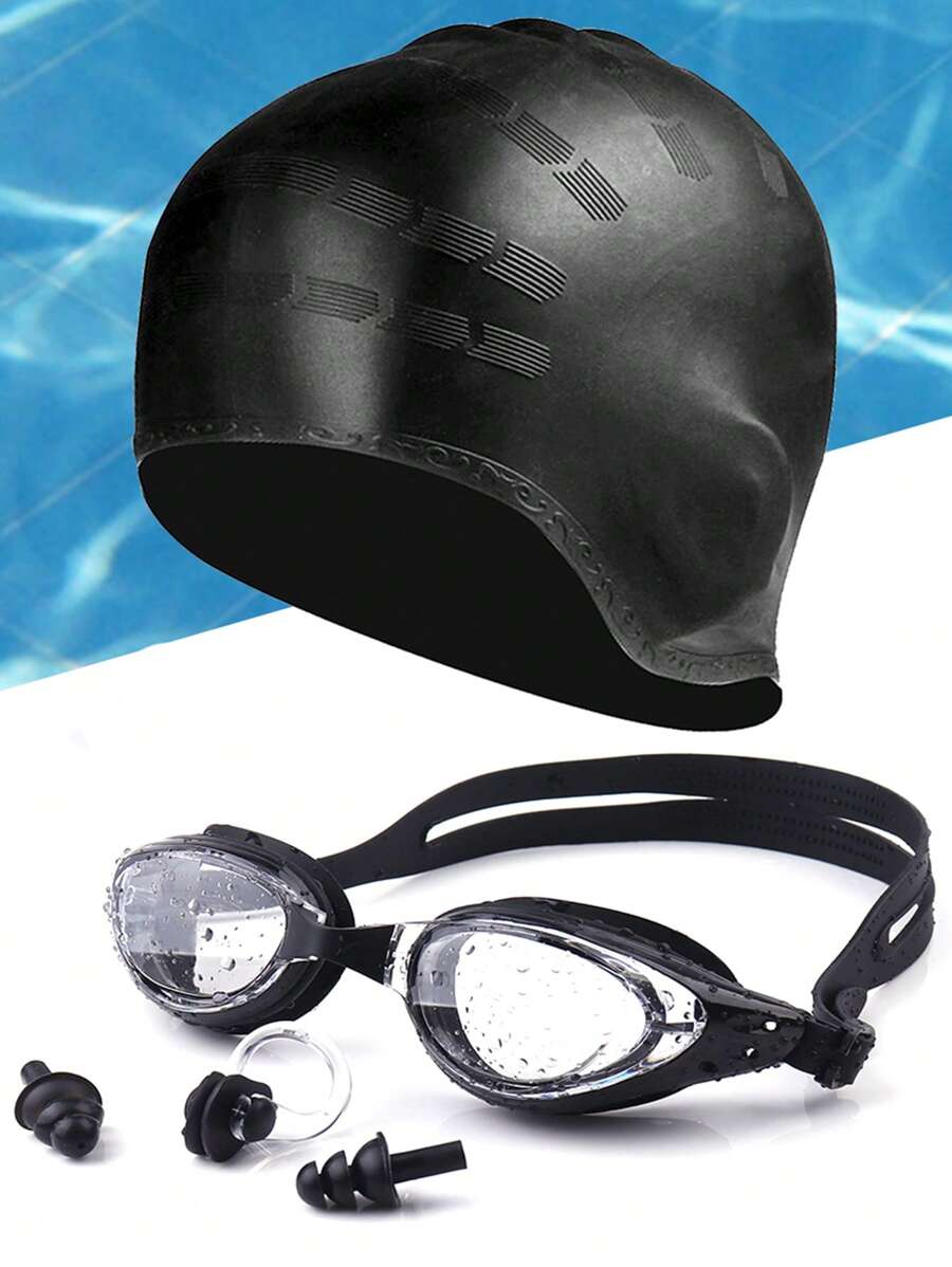 SHENYU Anti-Fog Swimming Goggles Swimming Cap Nose Clip Earplugs Set, Beach Essentials, Beach Accessories, Pool Float