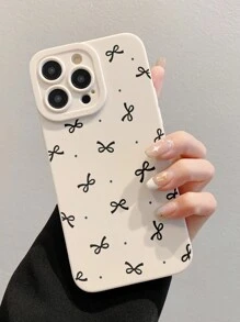 1 pièce Étui de protection pour téléphone peint avec nœud papillon beige antichoc, compatible avec 16/16 Pro/16 Plus/16 Pro Max, 15 Pro Max, Apple P13, P14, P11, P12, XS, XR, 7/8 P, 7/8 GES2, Galaxy S25, S25 PLUS, S25, S25 Ultra, A50, A12, A32, A52, A72, A51, A21S, A13, A14, S22 Ultra, S23, A33, A53, S20 FE, Redmi 11, 12 Pro, 12/12X, Note 11, 9A, 9C, Poco X3 NFC, Redmi 10, Redmi 9, Note 9, 12C, Note 11 Pro, Redmi 10C, Note 8 Pro, résistant à l'eau, aux chutes et aux rayures - Blanc - Voir 3