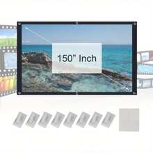 Trintion Projector Screen 150 Inch, Foldable Projector Screen, Pull Down Projector Screen,16:9 HD 4K Screen For School Home Theatre Cinema Office - Variant1 - View 4