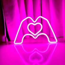 1 tấm biển hiệu đèn neon tình yêu, đèn neon hình trái tim tình yêu XOXO Rose, dùng pin hoặc USB, trang trí để bàn hoặc treo tường, kích thước 13,5 x 5,11 inch (34,5 x 13 cm) - trắng - Xem 53