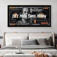 1pc, Pop Posters, Inspirational Dollar Bill Pop Wall Arts, Parody Dollar Canvas Decorative Painting, For Office, Living Room, Kitchen, Bar, Ideal Gift, No Frame Gifts Birthday Graduation