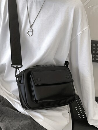 Men's Pu Shoulder Bag, Chest Bag, Coin Purse, Messenger Bag Winter Holiday Tote Bag Fanny Pack Beach Bag Gym Bag Black Bag Hiking Large Capacity Multi-Functional Portable Vacation Hip Bag Christmas Gifts Valentine Day Vintage Valentines Holiday Essentials Sling Bag Stickers Bags Back To School Valentines Gifts Vintage Men Gift Bag Pack Cross Body Bag Spring Vintage Bags School Supplies Mini Bag Small Bag Camera Bag Pouch Festival