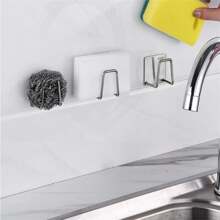 1/2/6pcs Kitchen Sink Stainless Steel Sponge Holder - Rust-Proof Brushed, Anti-Rust Waterproof Quick Dry - Multicolor - View 6