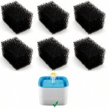 [6/8/10/16] 件替换预过滤海绵套装，适用于 80 盎司/2.5 升自动猫饮水器 - 黑色 - 查看 4