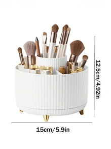 Rotating Storage Box Makeup Brush Holder Cosmetic Organizer Desk Makeup Organizer Eyeshadow Brush Pen Cup Rotating Cosmetic Organizer Box High-End Lipstick Skincare Makeup Brush Holder Bathroom Decor Fall Decor Makeup Organizer Back To School