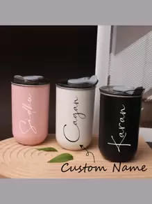 1 Piece Or More, Customized Personalized Name Water Cup, Girl Travel Stainless Steel Cup, Stainless Steel Straw Cup, Mother's Day, Birthday Cup, Father's Day, Valentine's Day, Holiday Gift,Multi-Functional,Adjustable, ,Ornamental,Reusable,Stainless,Exquisite,Adorable,High-Quality,Modern,Colorful,Cute,Comfortable,Stylish,Custom,Personalized,Unique,Ideal Gifts For Him,Ideal Gifts For Her,Boyfriend,Girlfriend,Dad,Mom,Family,Friends,Son,Daughter,Office,Tea Room,School,Home,Home Refresh - Multicolor - View 1
