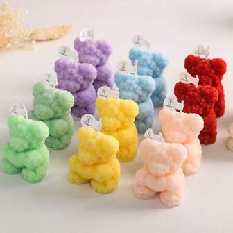 1pc Rose Flower Bear Shaped Scented Candle Holding Heart, Suitable For Wedding Favors, Confession, Birthday, Home Decor, Party, Dining Table Decor, Gift, Dinner, Festival Celebration, Ambient Lighting Gifts Graduation