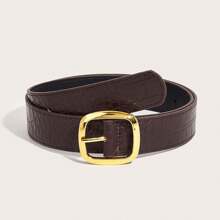 1/2/3pcs Square Buckle Belt, Minimalist American Retro Decorative Skirt Waistband, Suit, Stone Texture, Subculture, Black Pants Belt - Multicolor - View 2